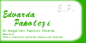 edvarda papolczi business card
